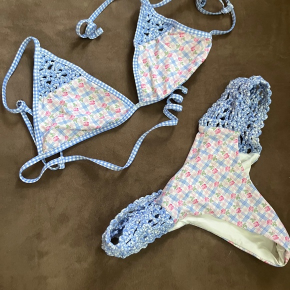 Frankie's Bikinis Pastel Plaid Bikini - Picture 4 of 4